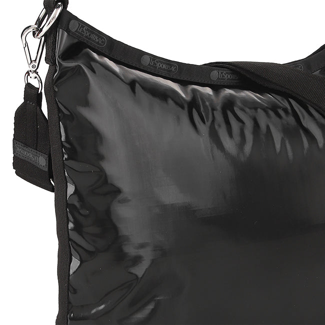 Medium Zip Shoulder In Black Shine - 42088571109678
