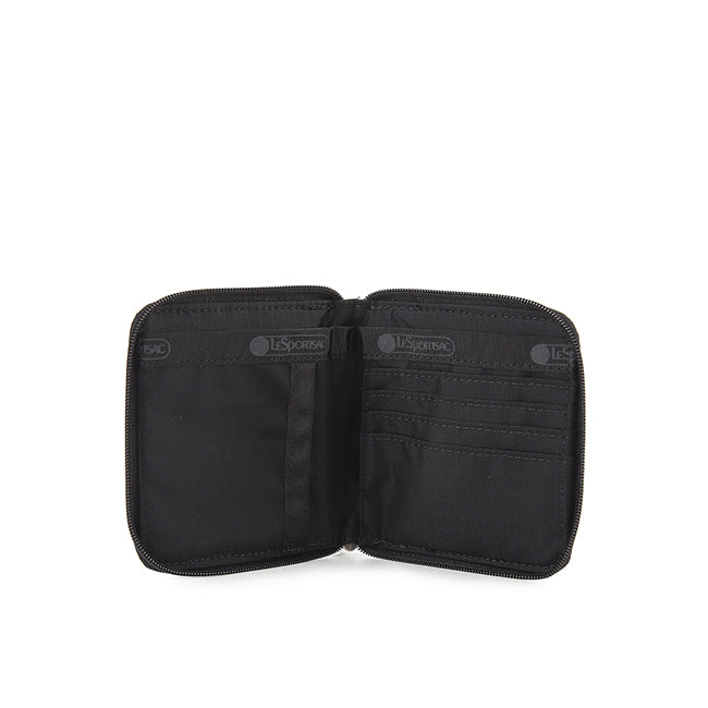 Compact Zip Wallet In Recycled Black - 41860931584302