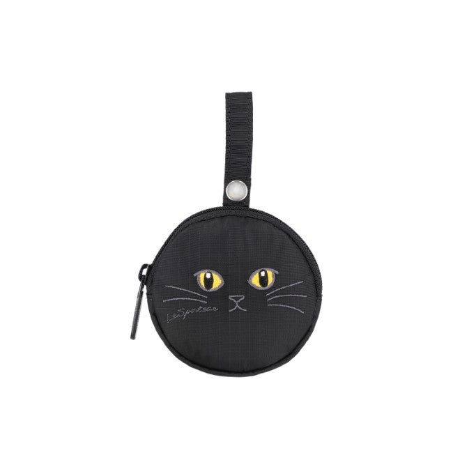 LeSportsac Unisex Mini Round Charm In Black Cats Embroidery - 42627910140206