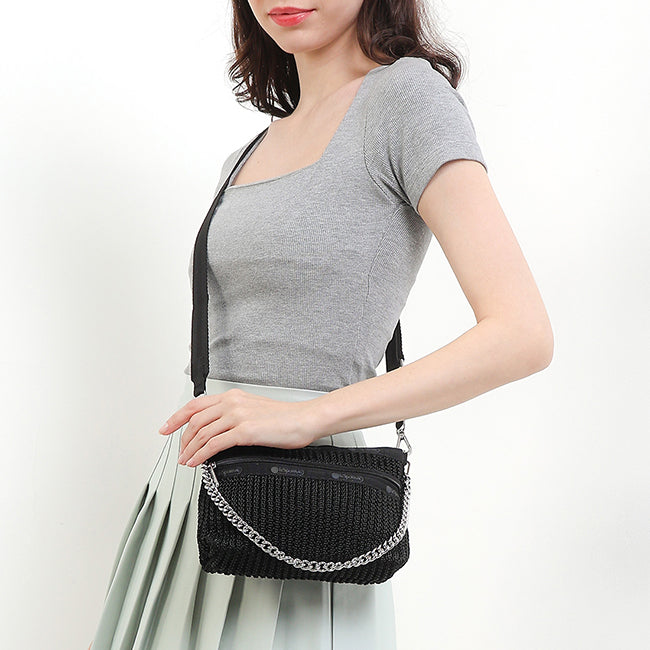 Chain Crochet Clutch In Black Crochet - 42371225878830