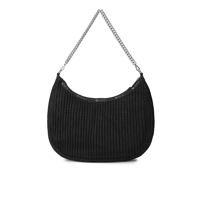 Chain Crochet N/S Hobo In Black Crochet - 44927748571438