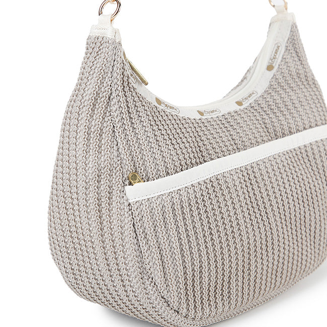 Chain Crochet N/S Hobo In Beige Crochet - 44927749030190
