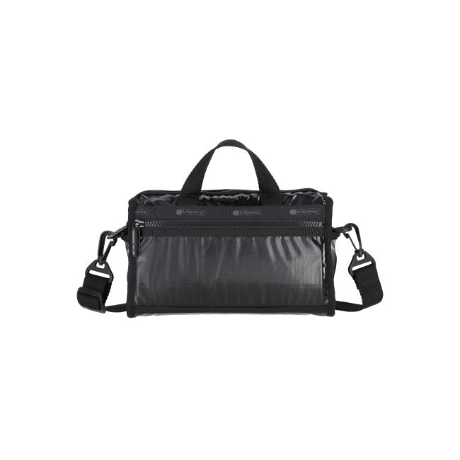 Mini Duffel Crossbody In Black Shine - 45055202361646
