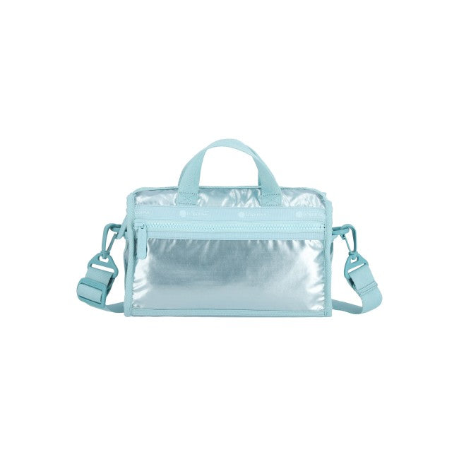 Mini Duffel Crossbody In Aqua Blue Shine - 45055202525486