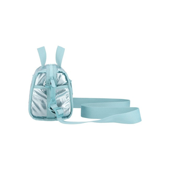 Mini Duffel Crossbody In Aqua Blue Shine - 45055202623790