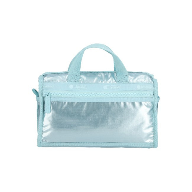 Mini Duffel Crossbody In Aqua Blue Shine - 45055202656558