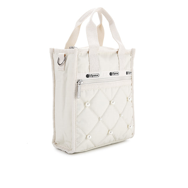 Mini N/S Tote W/ Pearls In Starlight Pearl - 42424518934830