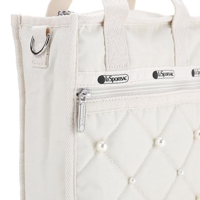 Mini N/S Tote W/ Pearls In Starlight Pearl - 42424519000366