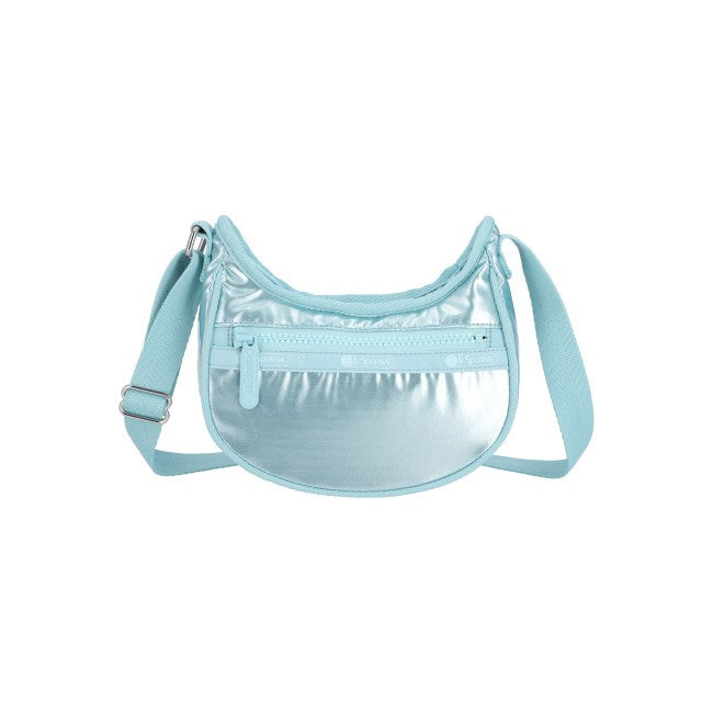 Mini Hobo Crossbody In Aqua Blue Shine - 45055204917550