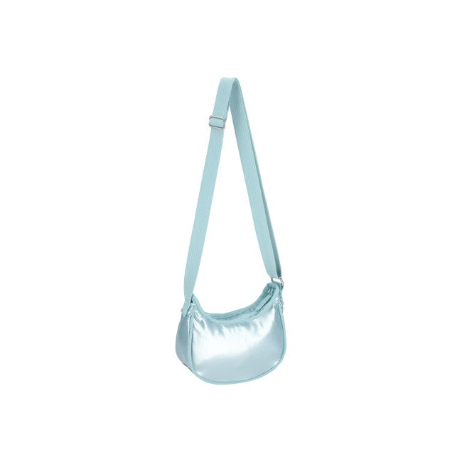 Mini Hobo Crossbody In Aqua Blue Shine - 45055204950318