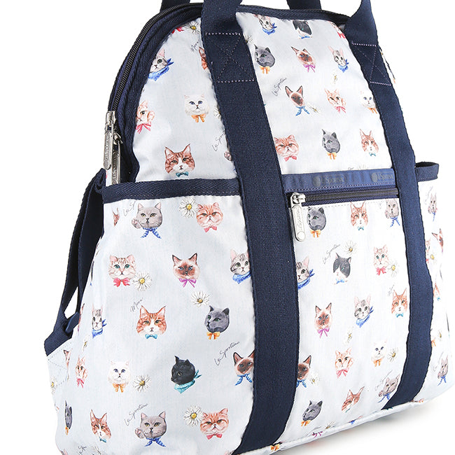 Double Trouble Backpack In Playful Cats Sky Blue - 41859206218030