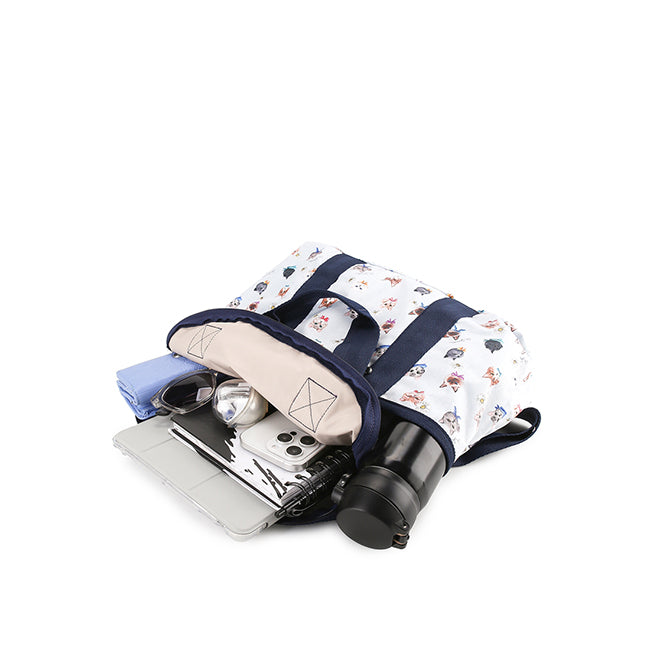 Double Trouble Backpack In Playful Cats Sky Blue - 41859206283566