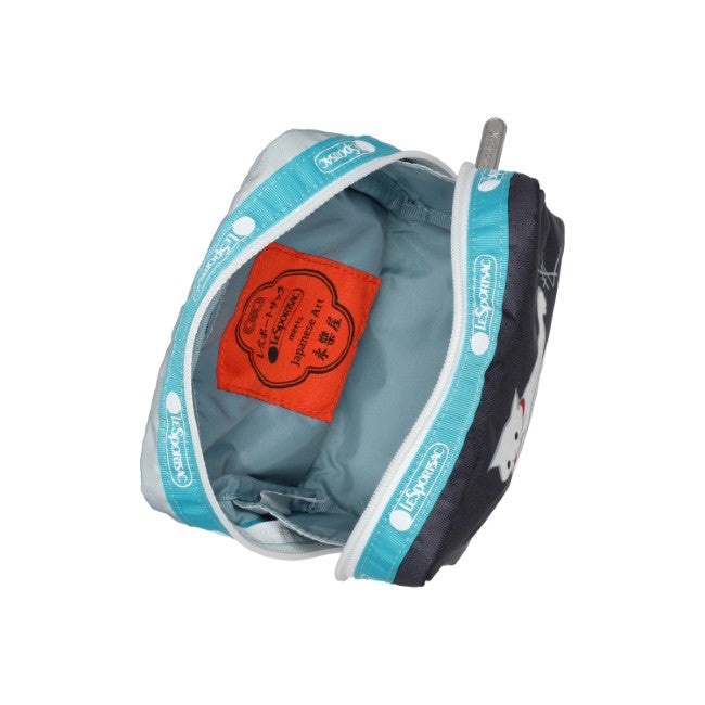 LeSportsac Unisex Pouch Med Square Cosmetic In Japanese Art Cat - 44039212859694
