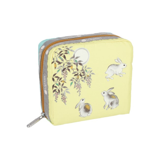 LeSportsac Unisex Pouch Med Square Cosmetic In Japanese Art Bunny - 44039213809966
