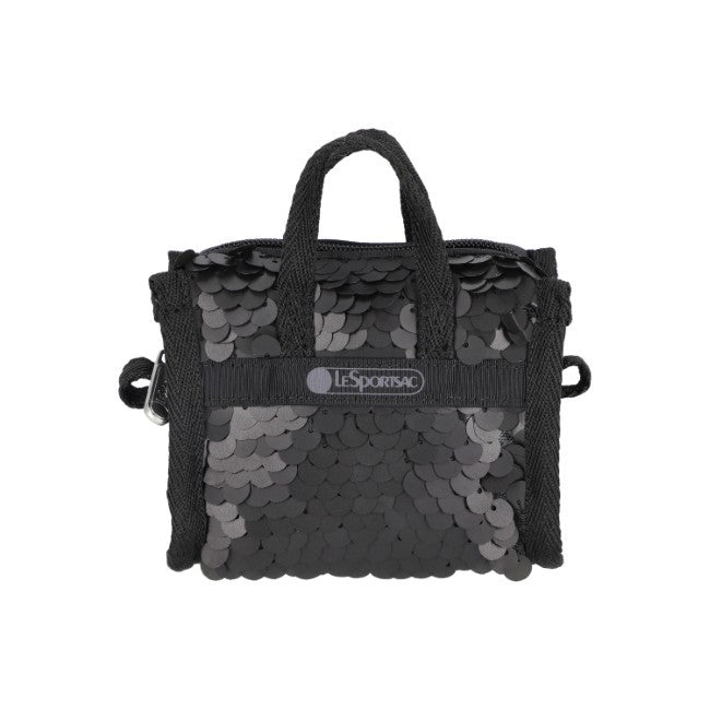 LeSportsac Unisex Sequin Micro Bag In Matte Black Sequin - 42627924295982