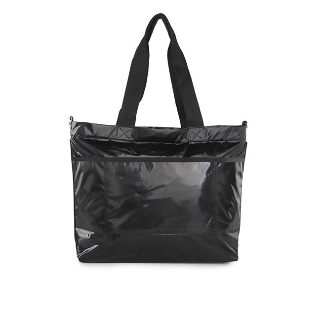 LeSportsac Unisex Carryall Zip Tote In Black Shine - 43367108247854