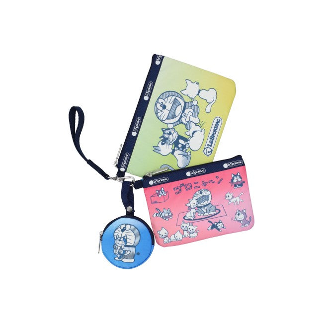 Wristlet Pouch W/ Round C In Doraemon With Meow - 46427960148270