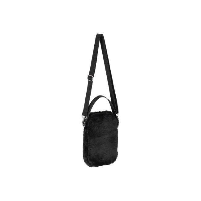 LeSportsac Unisex Bags Fur Mini Phone Crossbody In Black Fluffy Fur - 44039259881774