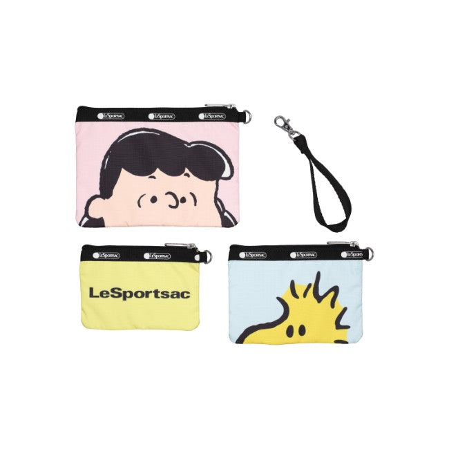 LeSportsac Unisex Pouch Wristlet Pouch Set In Peanuts Pals Wristlet - 44039287931182