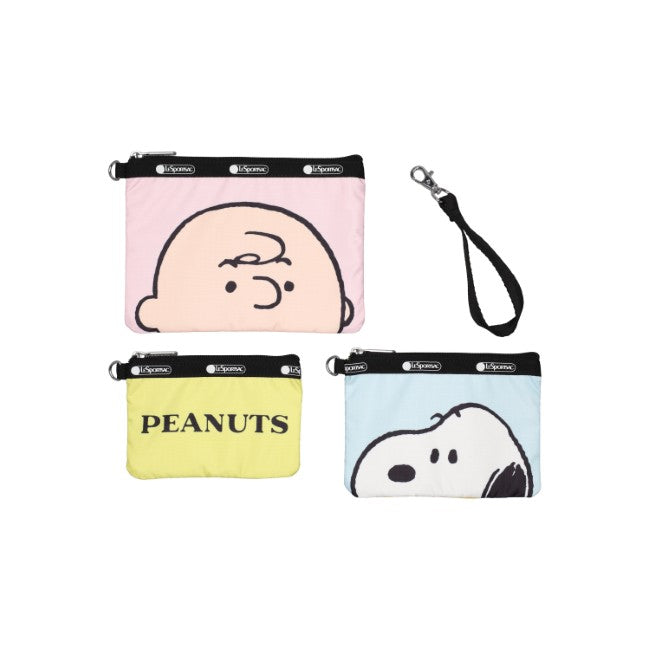 LeSportsac Unisex Pouch Wristlet Pouch Set In Peanuts Pals Wristlet - 44039288062254