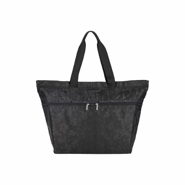 LeSportsac Unisex Carlin Zip Top Tote Bag In Black Floral Jacquard - 42627926524206