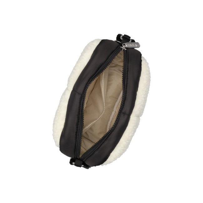 LeSportsac Unisex Puffy Cube Crossbody In Cream Vegan Sherpa - 42627929342254