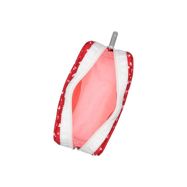 LeSportsac Unisex Pouch Rectangular Cosmetic In Red Mini Hearts Wh - 44039323091246