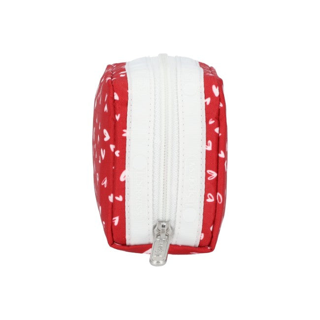 LeSportsac Unisex Pouch Rectangular Cosmetic In Red Mini Hearts Wh - 44039323124014