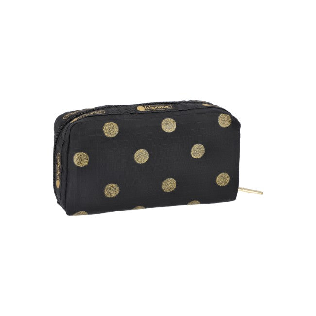 LeSportsac Unisex Pouch Rectangular Cosmetic In Gold Glitter Dots - 44039330267438