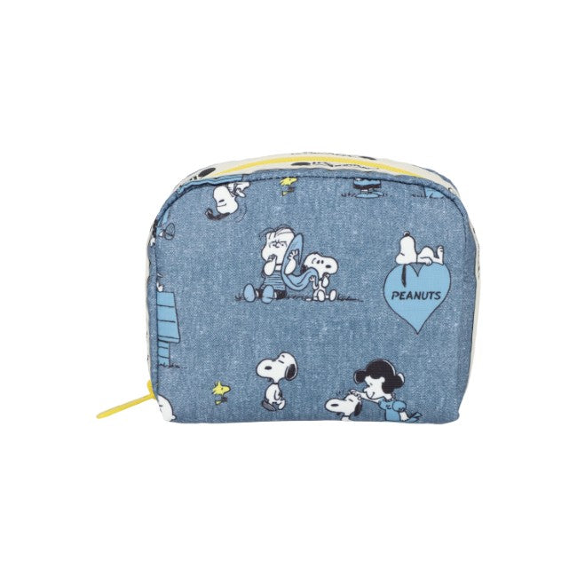 LeSportsac Unisex Pouch Square Cosmetic In Peanuts Happy Pals Acc - 44039343046958