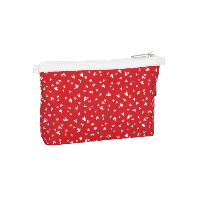 LeSportsac Unisex Pouch Cosmetic Clutch In Red Mini Hearts Wh - 44039348879662