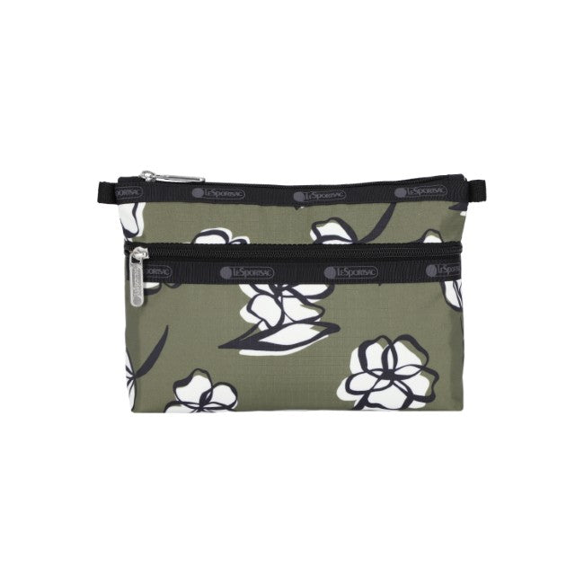 LeSportsac Unisex Cosmetic Clutch In Olive Floral Silhouette - 42627936780590