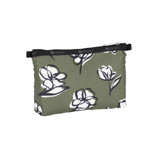LeSportsac Unisex Cosmetic Clutch In Olive Floral Silhouette - 42627936813358