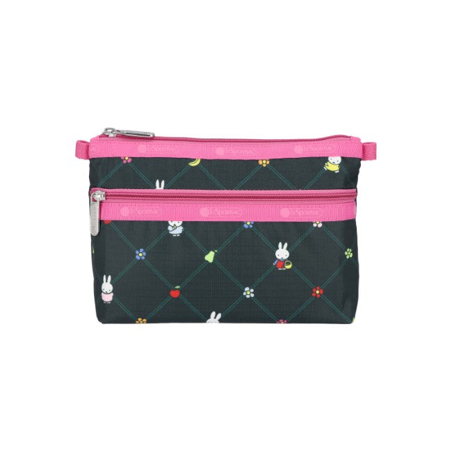 LeSportsac Unisex Pouch Cosmetic Clutch In Miffy Orchard Green/Pink - 44039359529262