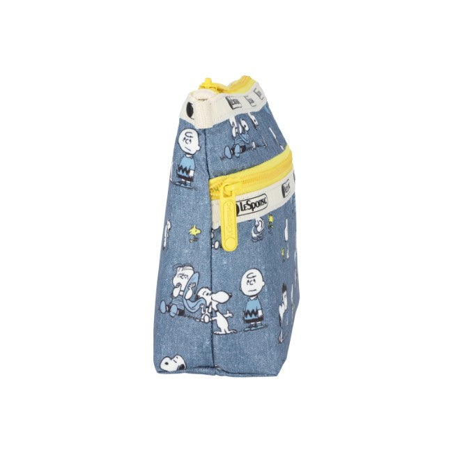LeSportsac Unisex Pouch Cosmetic Clutch In Peanuts Happy Pals Acc - 44039360512302