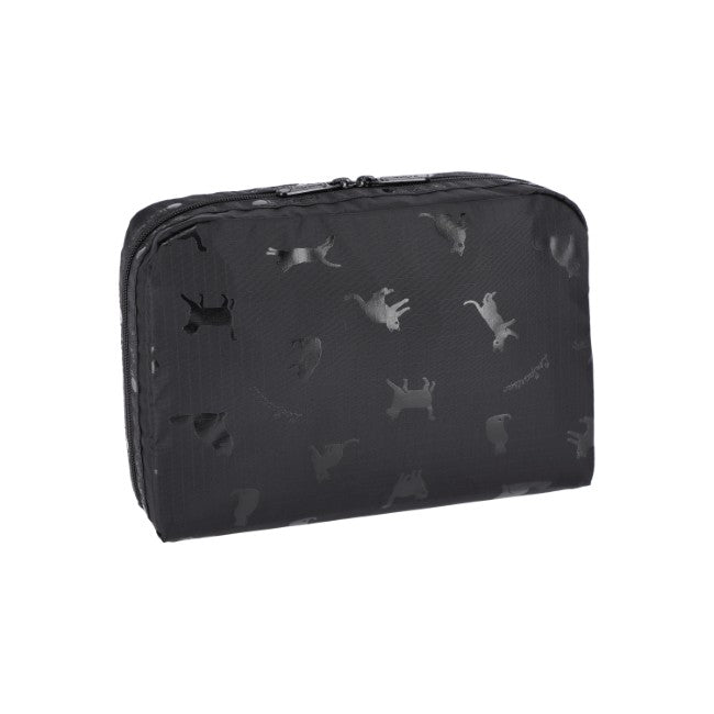 LeSportsac Unisex Xl Rectangular Cosmetic In Black Cats - 42627937599790