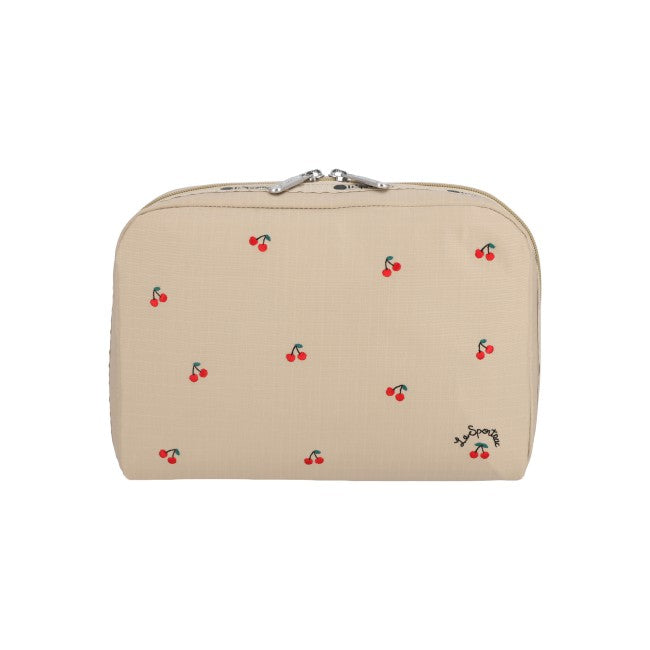Xl Rectangular Cosmetic In Cherry Embroidery - 45055210783022