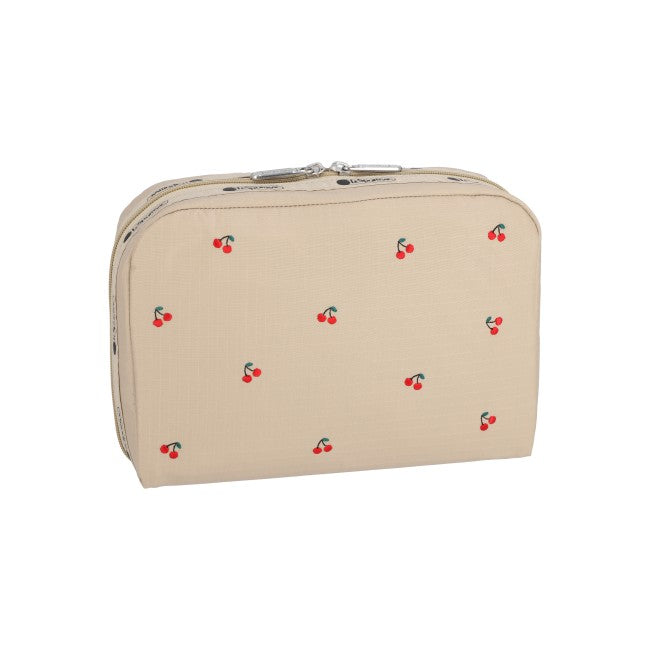 Xl Rectangular Cosmetic In Cherry Embroidery - 45055210815790