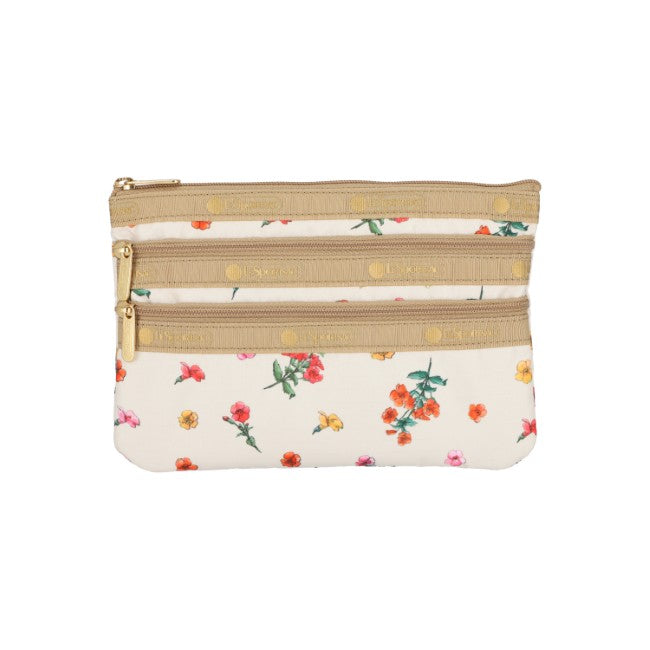 LeSportsac Unisex 3-Zip Cosmetic In Dainty Garden - 42627938648366