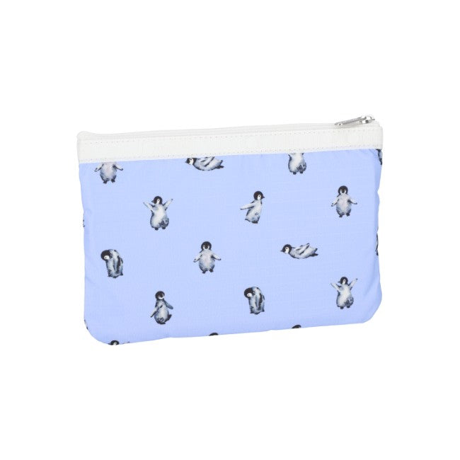 LeSportsac Unisex Pouch 3-Zip Cosmetic In Petite Penguins White - 44039367393582