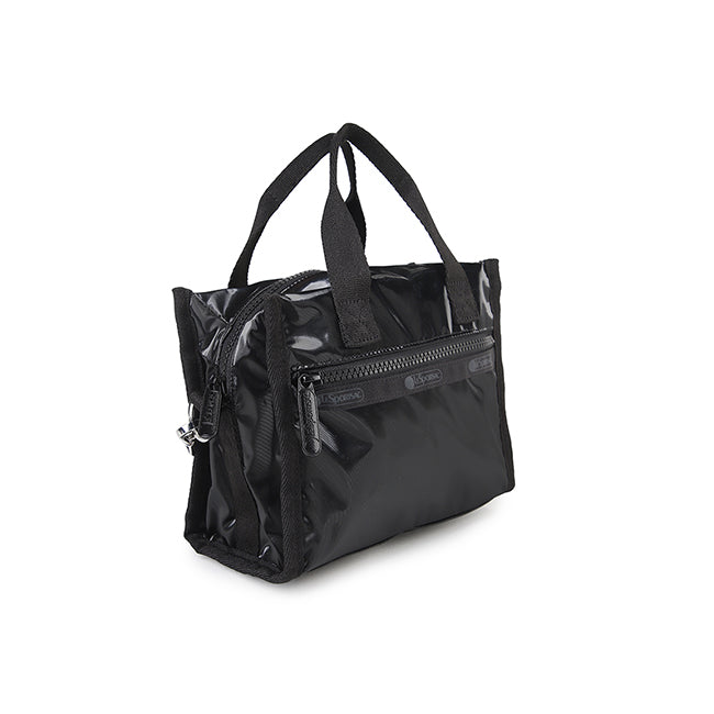 E/W Shoulder Satchel In Black Shine - 45584458973486