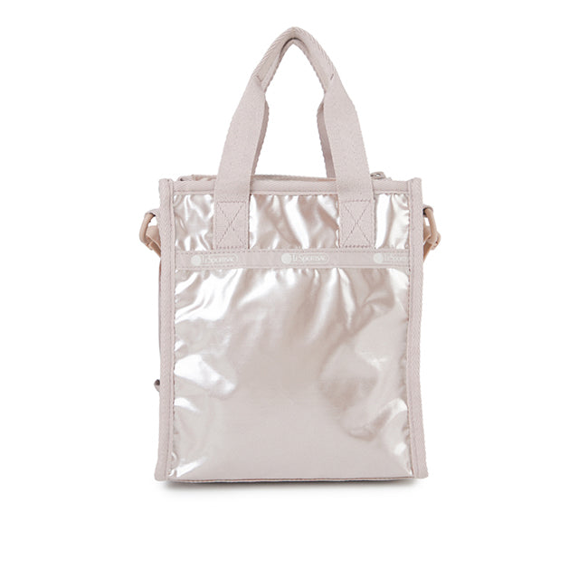Mini N/S Tote In Rose Gold Shine - 45585566335278