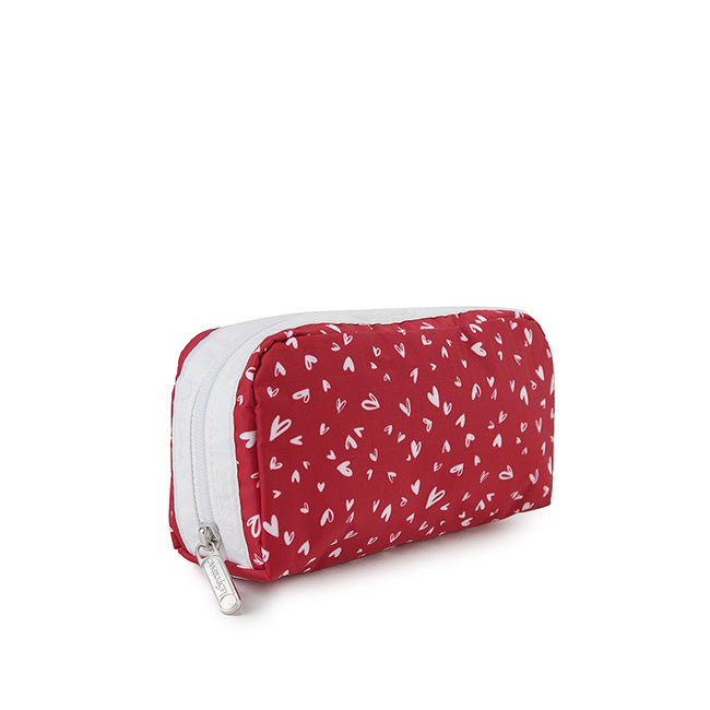 Rectangular Cosmetic In Red Mini Hearts Wh - 46321342021934