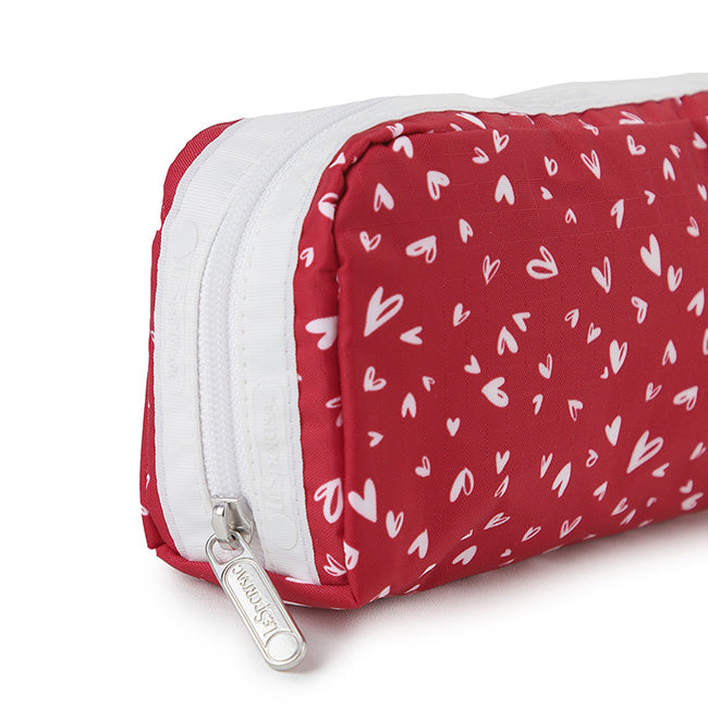 Rectangular Cosmetic In Red Mini Hearts Wh - 46321342087470