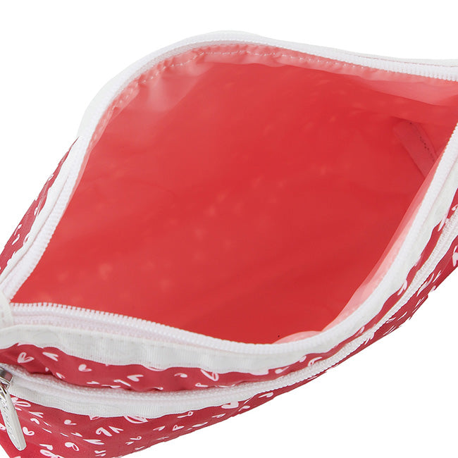 Cosmetic Clutch In Red Mini Hearts Wh - 46321347854638