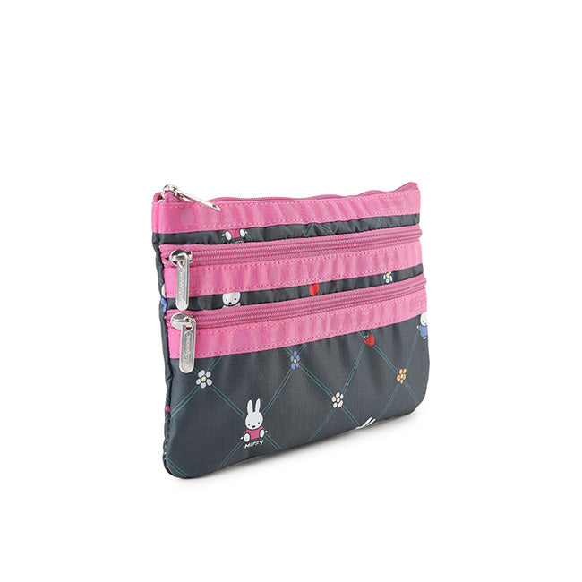 3-Zip Cosmetic In Miffy Orchard Green/Pink - 46321353654574