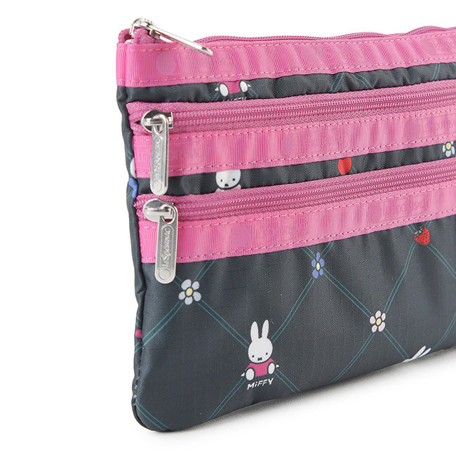 3-Zip Cosmetic In Miffy Orchard Green/Pink - 46321353720110