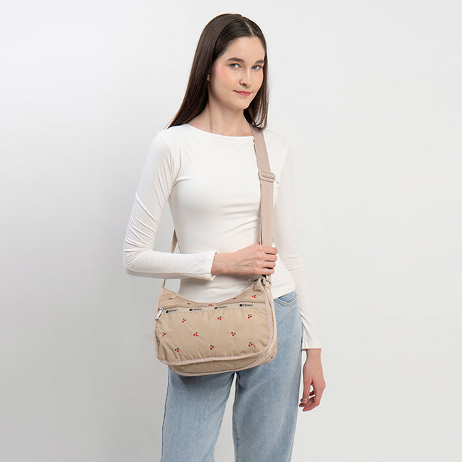 Classic Hobo In Cherry Embroidery - 46321377280302