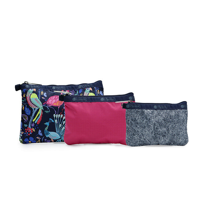 TRIPLE POUCH SET WITH WRISTLET - 40083446890798