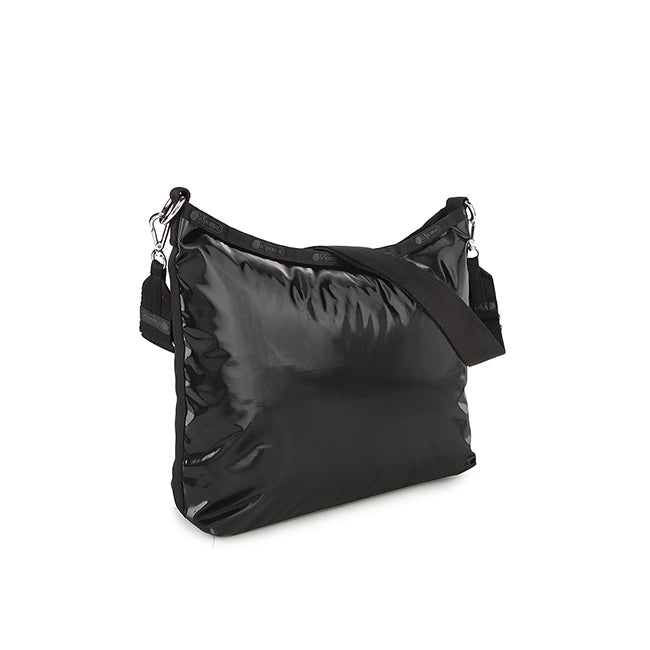 Medium Zip Shoulder In Black Shine - 42088571044142